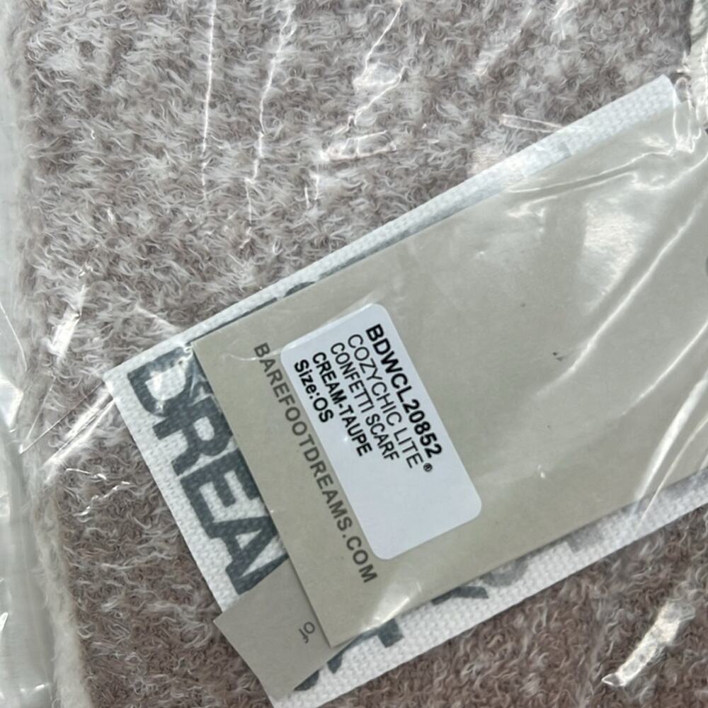 Barefoot Dreams CozyChic Lite Confetti Scarf - Cream/Taupe - OS - NWT - Picture 3 of 4